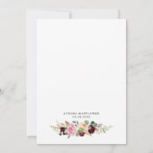 ブルゴーニュ赤面ピンク金ゴールドフローラボホベイビーシャワー 招待状 (裏面)