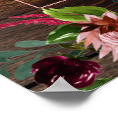 ブルゴーニュ赤面ピンク160ゲストラグジュアリーシーティングチャート ポスター (角)