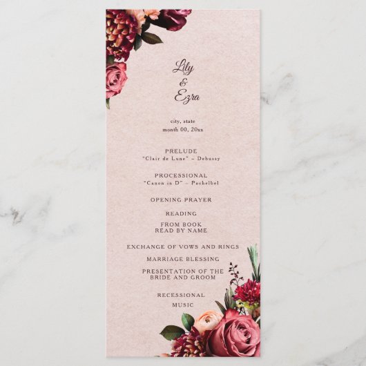 ブルゴーニュ赤面フラットプログラム プログラム (正面)