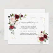 ブルゴーニュ赤面フラワーズ結婚金ゴールドの宿泊施設 エンクロージャーカード (正面/裏面)