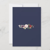 ブルゴーニュ赤面フラワーネイビーブルーリハーサルディナー 招待状 (裏面)