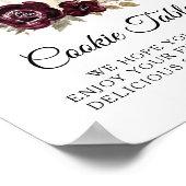 ブルゴーニュ赤面フローラカボチャクッキーテーブルサイン ポスター (角)