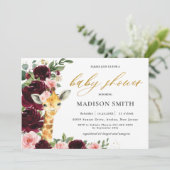 ブルゴーニュ赤面フローラキリン赤ちゃんシャワー 招待状 (スタンド正面)