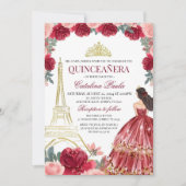 ブルゴーニュ赤面フローラキンセアニェラ招待状レッド 招待状 (正面)