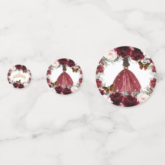 ブルゴーニュ赤面フローラキンセアニラクラウンバタフライ コンフェッティ (裏面)