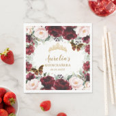 ブルゴーニュ赤面フローラキンセアニラクラウンバタフライ スタンダードランチョンナプキン (インサイチュ)