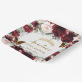 ブルゴーニュ赤面フローラキンセアニラクラウンバタフライ ペーパープレート (傾斜あり)