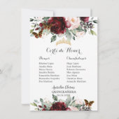 ブルゴーニュ赤面フローラキンセアニラパドリノスカード 招待状 (裏面)