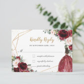 ブルゴーニュ赤面フローラキンセアニラプリンセス返信 出欠カード (スタンド正面)