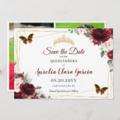 ブルゴーニュ赤面フローラクラウンキンセニェラ3枚 セーブザデート (正面/裏面)