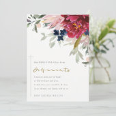 ブルゴーニュ赤面フローラゴッドパンドプロポーザル招待状 サンキューカード (スタンド正面)