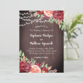 ブルゴーニュ赤面フローラストリングラ結婚イト 招待状 (スタンド正面)