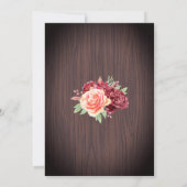 ブルゴーニュ赤面フローラストリングラ結婚イト 招待状 (裏面)