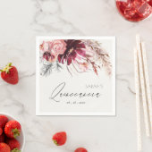 ブルゴーニュ赤面フローラパンパスグラスキンセアニェラ スタンダードカクテルナプキン (インサイチュ)