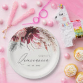 ブルゴーニュ赤面フローラパンパスグラスキンセアニェラ ペーパープレート (パーティー)