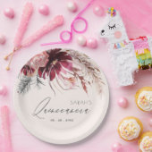 ブルゴーニュ赤面フローラパンパスグラスキンセアニェラ ペーパープレート (パーティー)