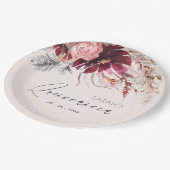 ブルゴーニュ赤面フローラパンパスグラスキンセアニェラ ペーパープレート (アングル)