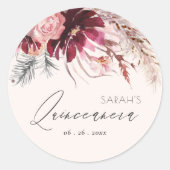 ブルゴーニュ赤面フローラパンパスグラスキンセアニェラ ラウンドシール (正面)