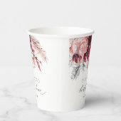 ブルゴーニュ赤面フローラパンパスグラスブライダルシャワー 紙コップ (右)