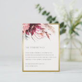 ブルゴーニュ赤面フローラパンパスグラス結婚ズ詳細 エンクロージャーカード (スタンド正面)