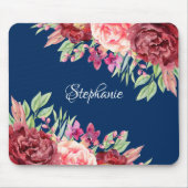 ブルゴーニュ赤面フローラパーソナライズされた名 マウスパッド (正面)