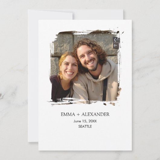 ブルゴーニュ赤面フローラフォト結婚式招待状 招待状 (裏面)