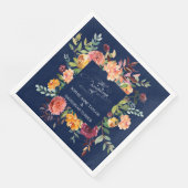 ブルゴーニュ赤面フローラフレームダークブルー結婚ズ (コーナー)