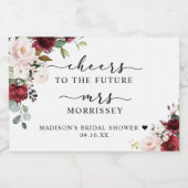 ブルゴーニュ赤面フローラブライダルシャワー賛成 スパークリングワインラベル (シングルラベル)