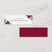 ブルゴーニュ赤面フローラブライダルレジストリカードミニ スキニー名刺 (正面/裏面)