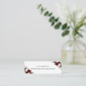 ブルゴーニュ赤面フローラブライダルレジストリカードミニ スキニー名刺 (スタンド正面)