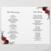 ブルゴーニュ赤面フローラブルーフォールド結婚式 プログラム (裏面)