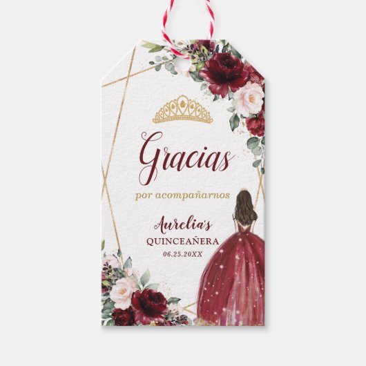 ブルゴーニュ赤面フローラプリンセスクラウンキンセアニェラ ギフトタグ (正面)