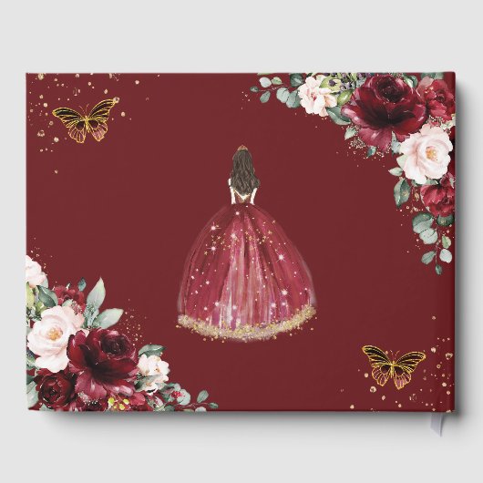 ブルゴーニュ赤面フローラプリンセス金ゴールドキンセアニラ ゲストブック (裏面)