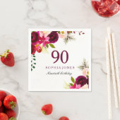 ブルゴーニュ赤面フローラボホ90thバースデーパーティー スタンダードカクテルナプキン (インサイチュ)