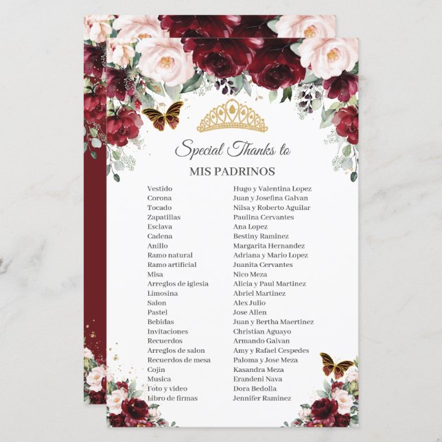 ブルゴーニュ赤面フローラミスパドリノスキンセアニラ (正面/裏面)