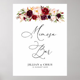 ブルゴーニュ赤面フローラミモサバー徴候 ポスター