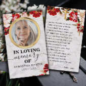 ブルゴーニュ赤面フローラメモリアル祈りの言葉フォトカード 名刺