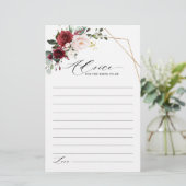 ブルゴーニュ赤面フローラモダンブライダルシャワーアドバイス (スタンド正面)