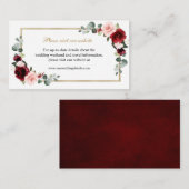 ブルゴーニュ赤面フローラモダン幾何学ウェブサイト エンクロージャーカード (正面/裏面)