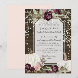 ブルゴーニュ赤面フローララスチックトゥインクルラ結婚イツ 招待状