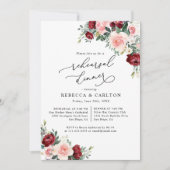 ブルゴーニュ赤面フローラリハーサルディナー招待状 招待状 (正面)