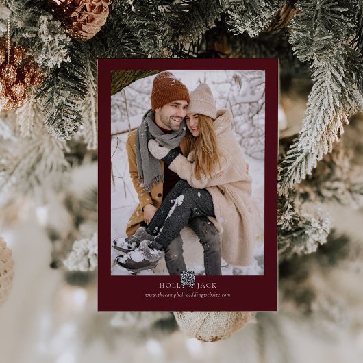 ブルゴーニュ赤面フローラ冬の結婚式の日付を保存 招待状