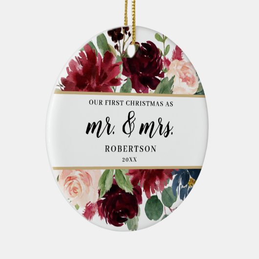 ブルゴーニュ赤面フローラ初めてのクリスマス セラミックオーナメント (右)