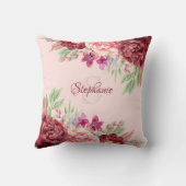 ブルゴーニュ赤面フローラ名モノグラム クッション (裏面)