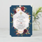 ブルゴーニュ赤面フローラ幾何学海軍ボイバプテスマ 招待状 (スタンド正面)