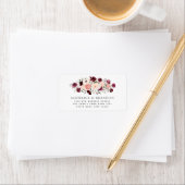 ブルゴーニュ赤面フローラ新郎新婦アドレス ラベル (インサイチュ)