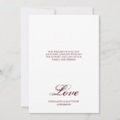 ブルゴーニュ赤面フローラ植物写真結婚ズ サンキューカード (裏面)