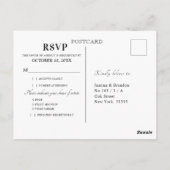 ブルゴーニュ赤面フローラ植物幾何学RSVP ポストカード (裏面)