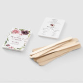 ブルゴーニュ赤面フローラ水彩結婚式プログラム ハンドファン (組立なし)