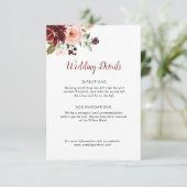 ブルゴーニュ赤面フローラ結婚の詳細カード エンクロージャーカード (スタンド正面)